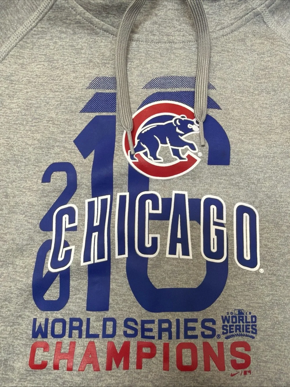 Chicago Cubs 2016 World Series Hoodie Youth Medium Nike Therma Fit MLB Gray